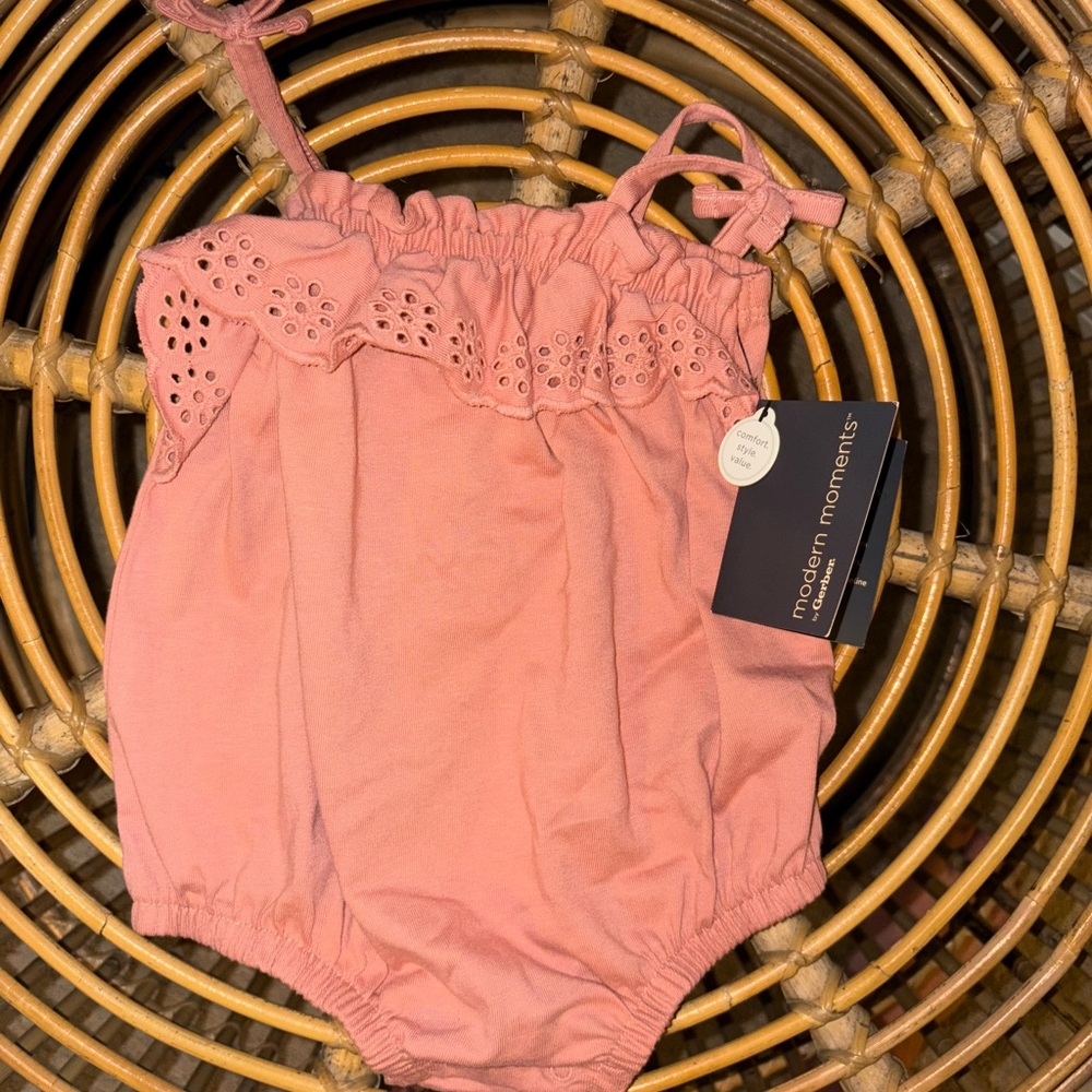 Modern Moments Pink Eyelet Baby Romper